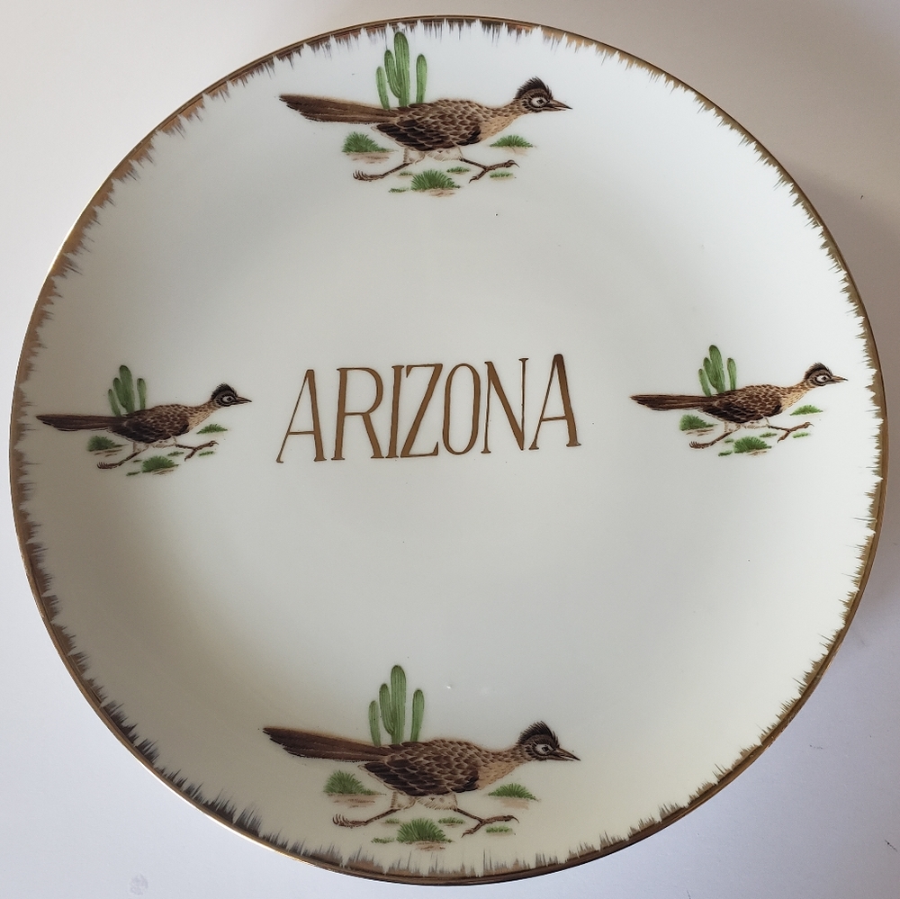 Vintage Arizona Roadrunner Decorative Plate